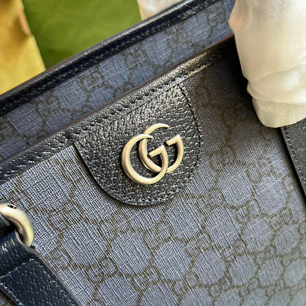 Gucci Ophidia medium tote bag 763316 in blue and black Supreme
