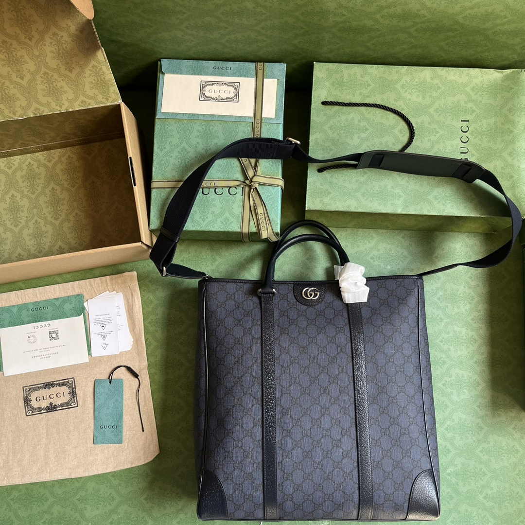 Gucci Ophidia medium tote bag 763316 in blue and black Supreme