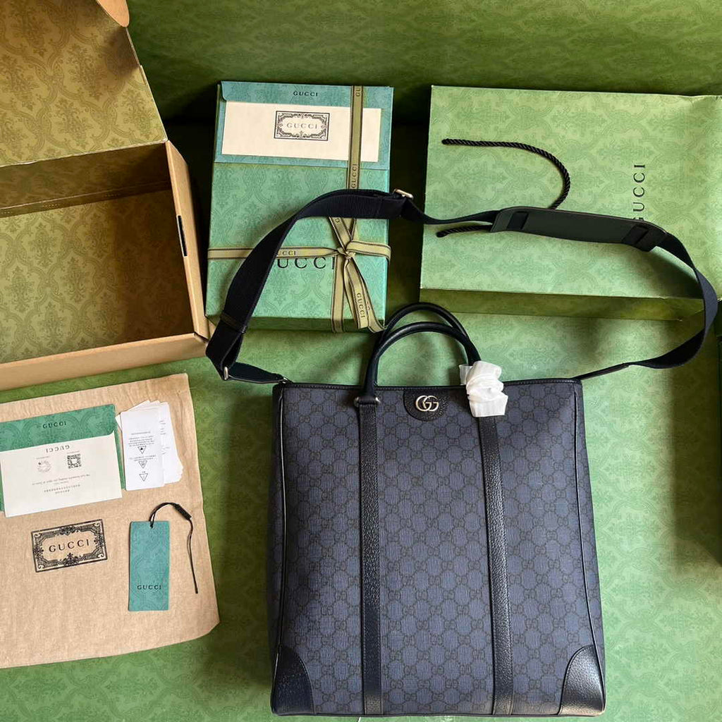 Gucci Ophidia medium tote bag 763316 in blue and black Supreme