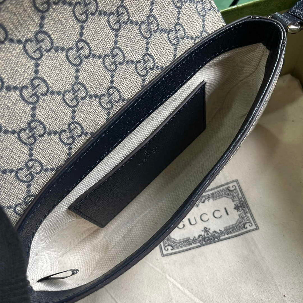 Gucci Ophidia mini bag 764961 in Beige and blue GG Supreme canvas