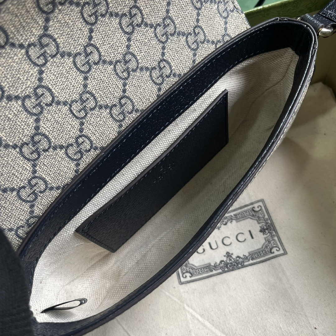 Gucci Ophidia mini bag 764961 in Beige and blue GG Supreme canvas