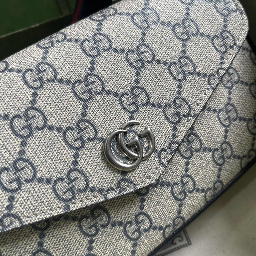 Gucci Ophidia mini bag 764961 in Beige and blue GG Supreme canvas