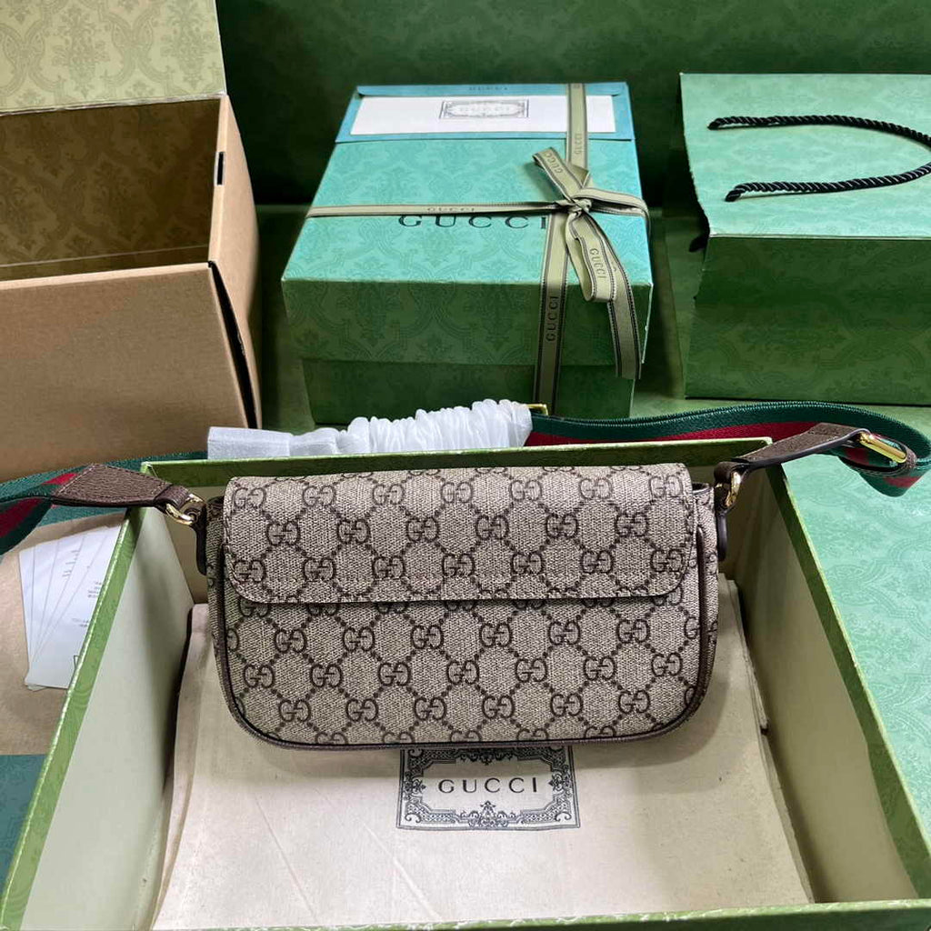 Gucci Ophidia mini bag 764961 in beige and ebony Supreme