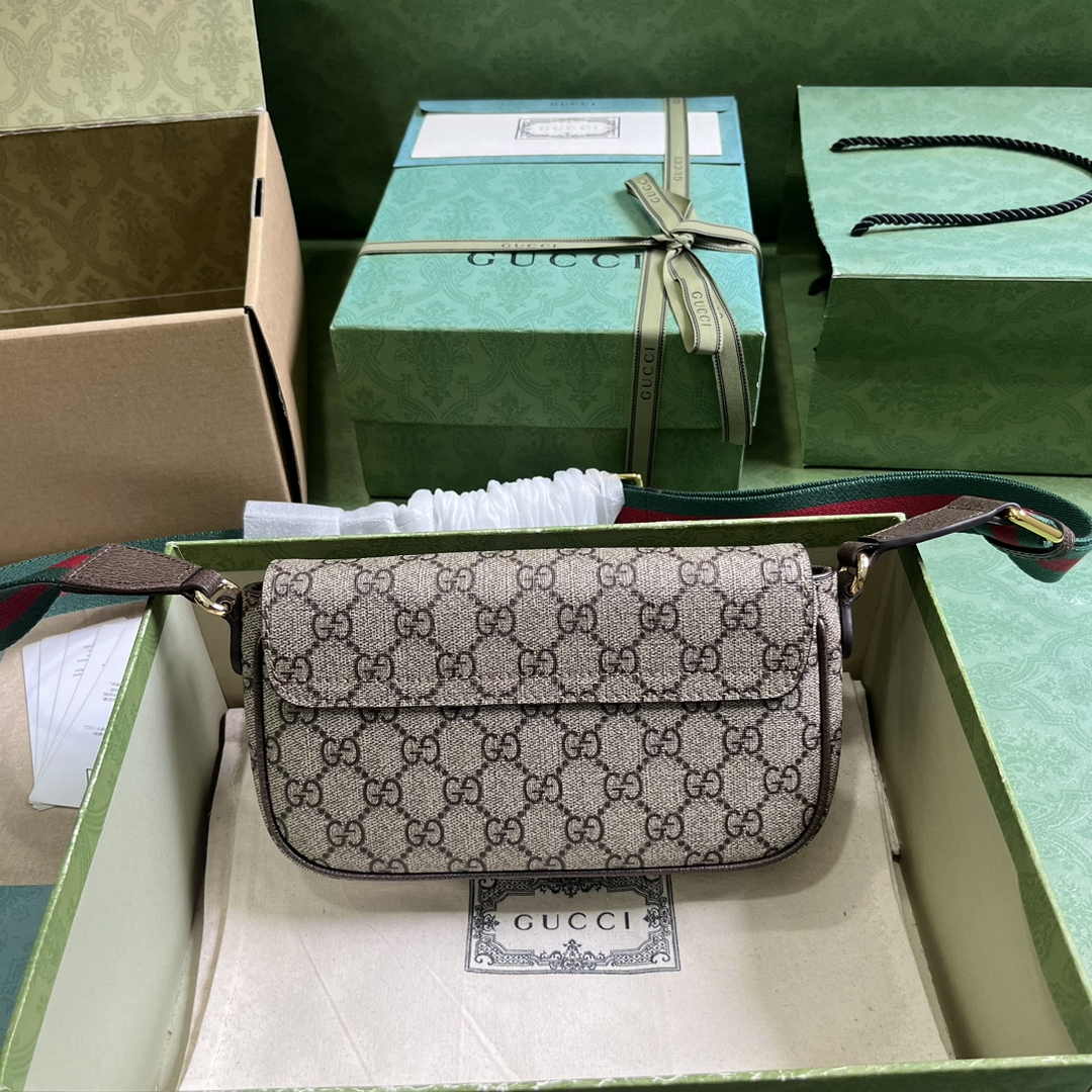 Gucci Ophidia mini bag 764961 in beige and ebony Supreme