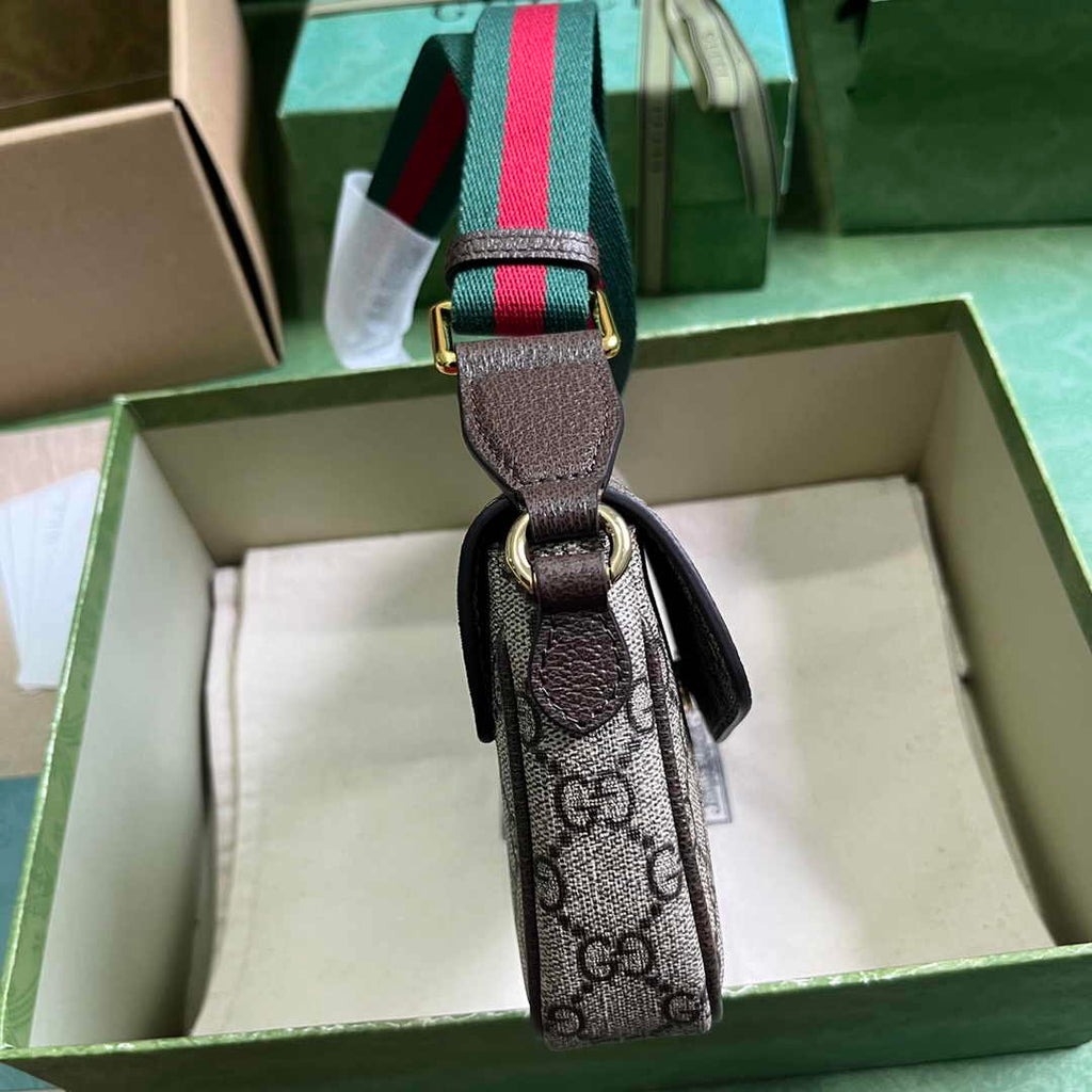 Gucci Ophidia mini bag 764961 in beige and ebony Supreme