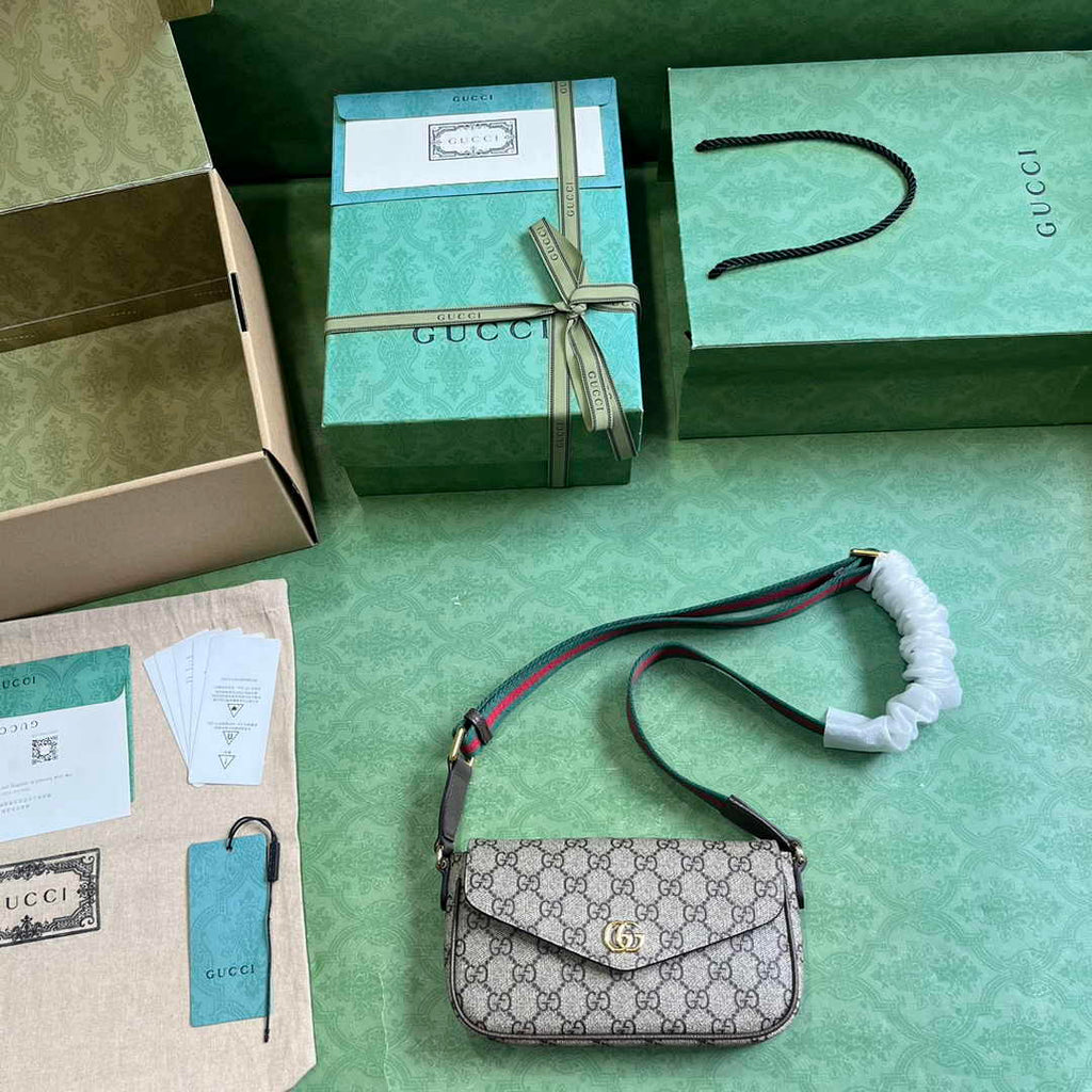 Gucci Ophidia mini bag 764961 in beige and ebony Supreme
