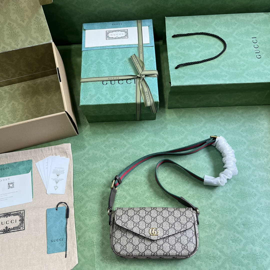 Gucci Ophidia mini bag 764961 in beige and ebony Supreme