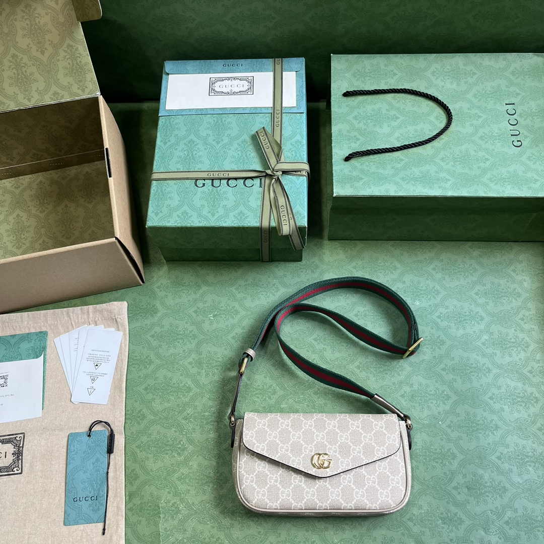 Gucci Ophidia mini bag 764961 in beige and oatmeal Supreme