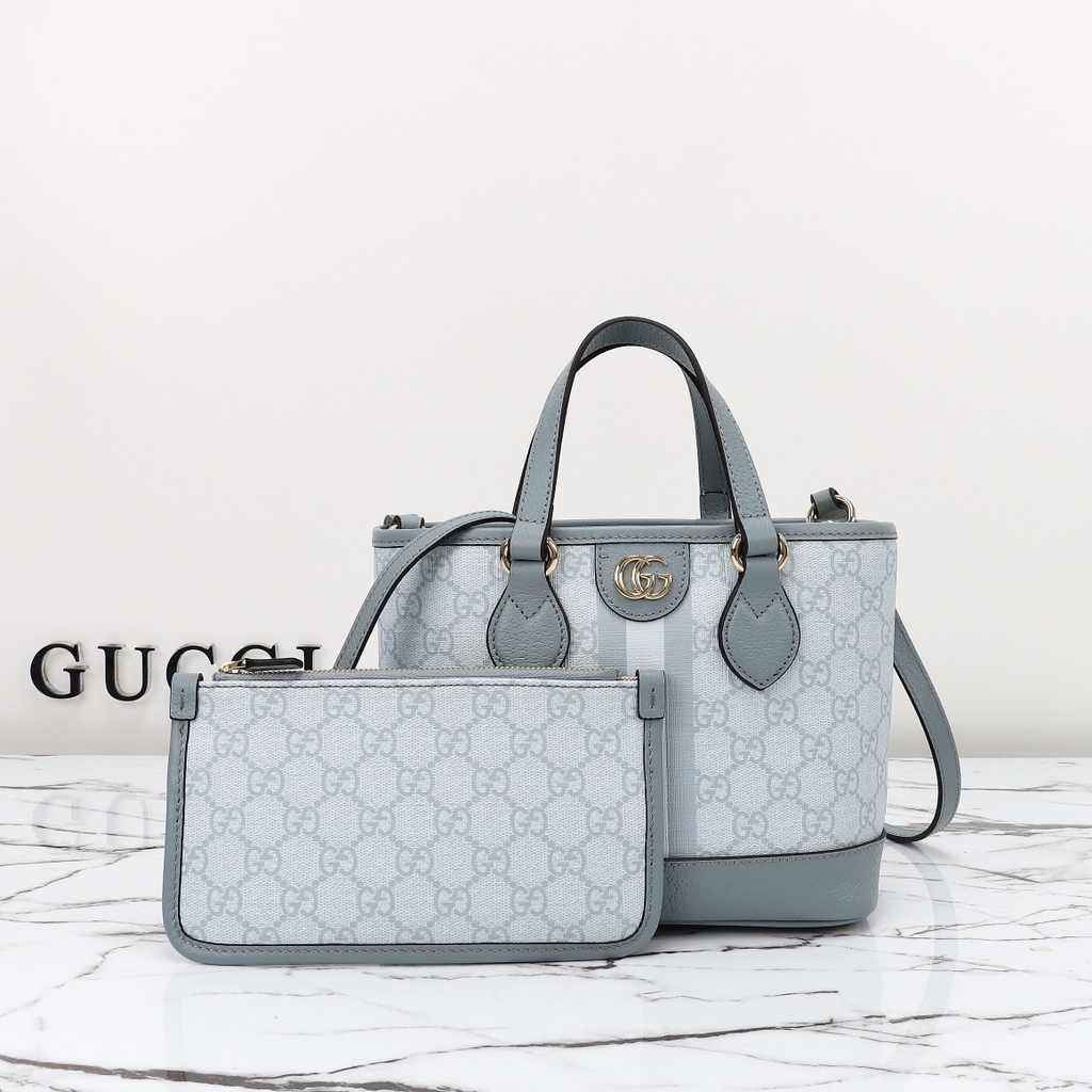 Gucci Ophidia mini tote bag 811716 in dusty blue leather