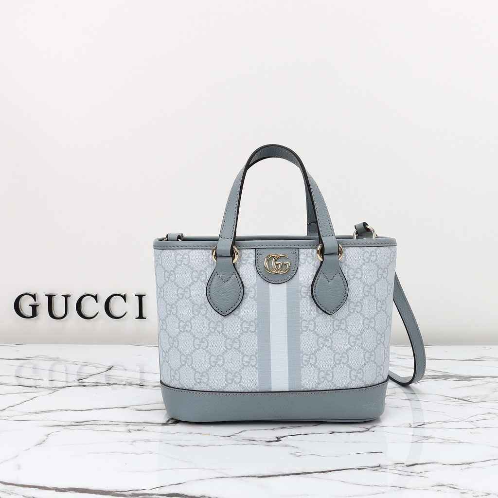 Gucci Ophidia mini tote bag 811716 in dusty blue leather