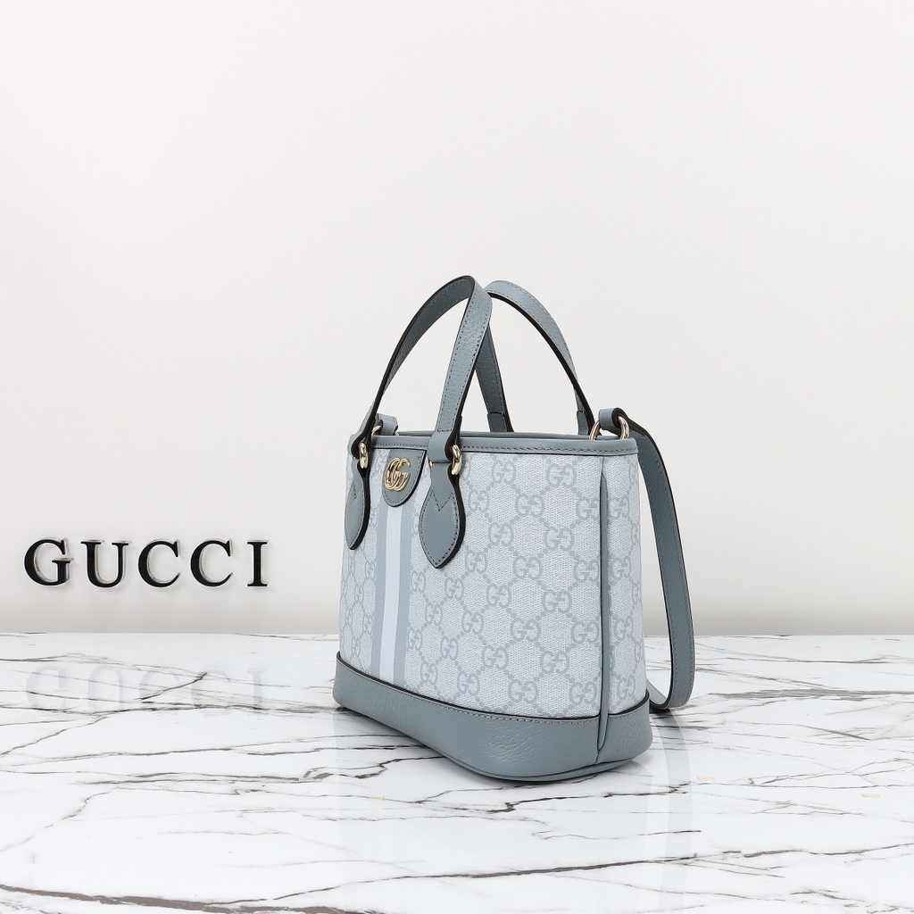 Gucci Ophidia mini tote bag 811716 in dusty blue leather