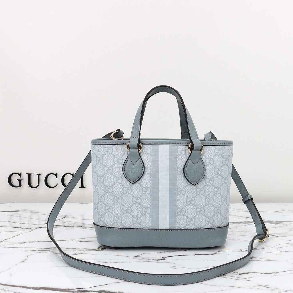 Gucci Ophidia mini tote bag 811716 in dusty blue leather