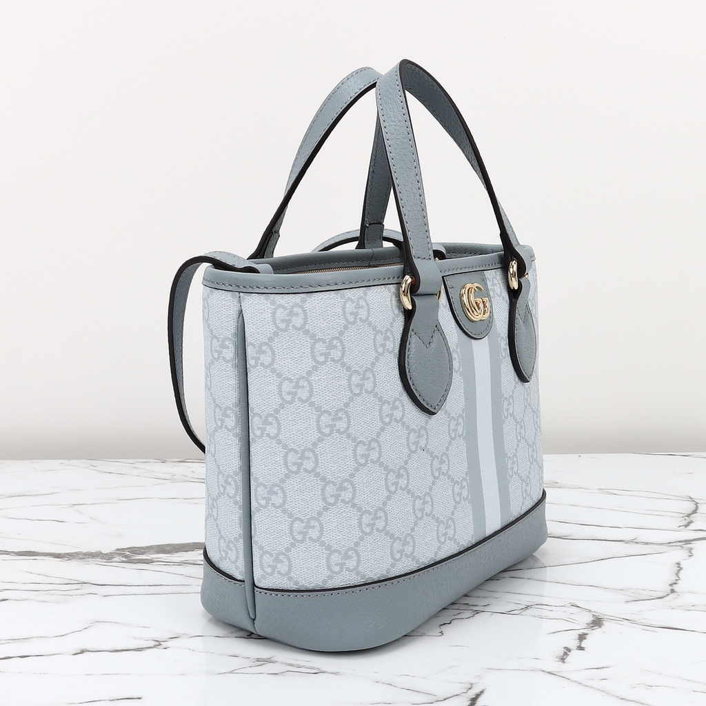 Gucci Ophidia mini tote bag 811716 in dusty blue leather