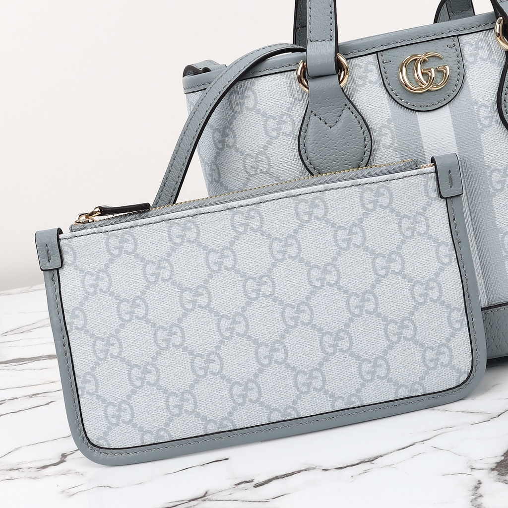 Gucci Ophidia mini tote bag 811716 in dusty blue leather