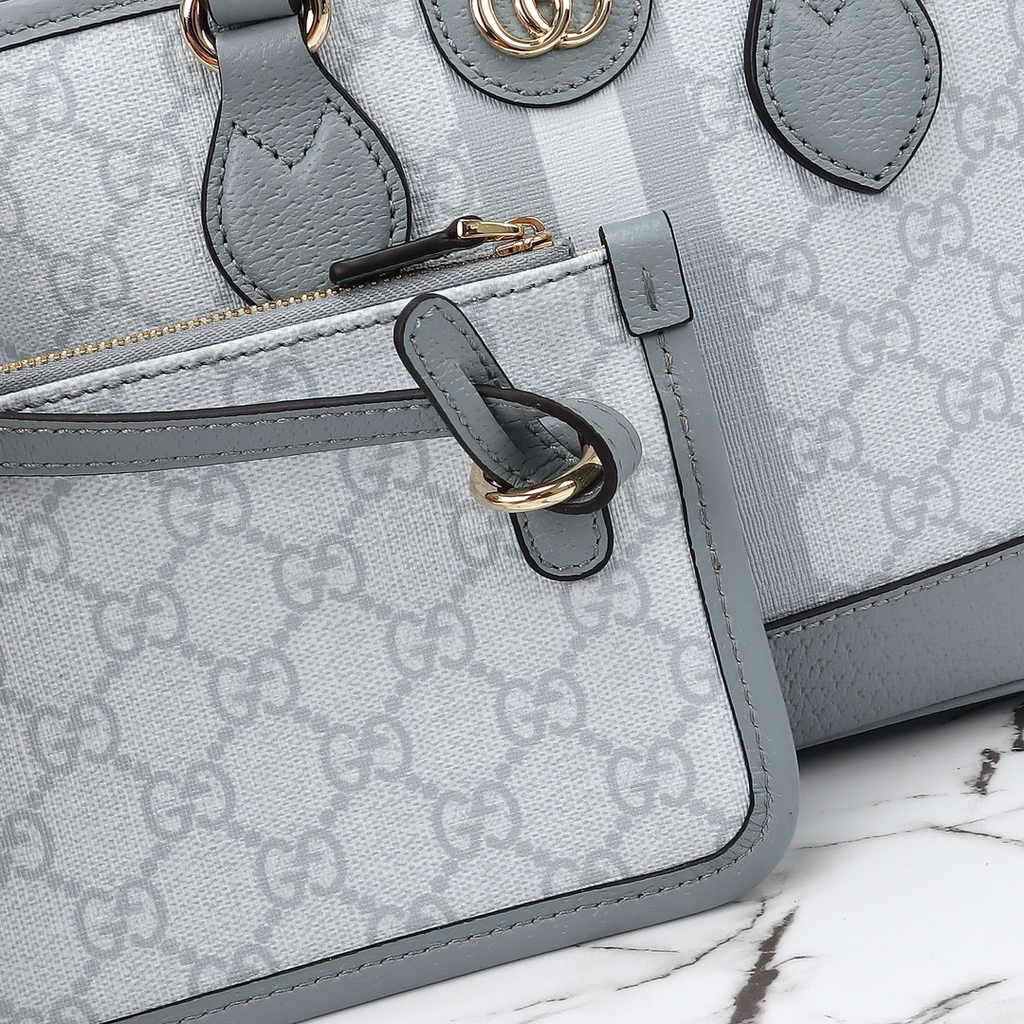Gucci Ophidia mini tote bag 811716 in dusty blue leather