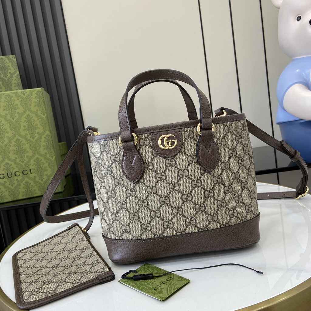 Gucci Ophidia mini tote bag 811716 in brown leather