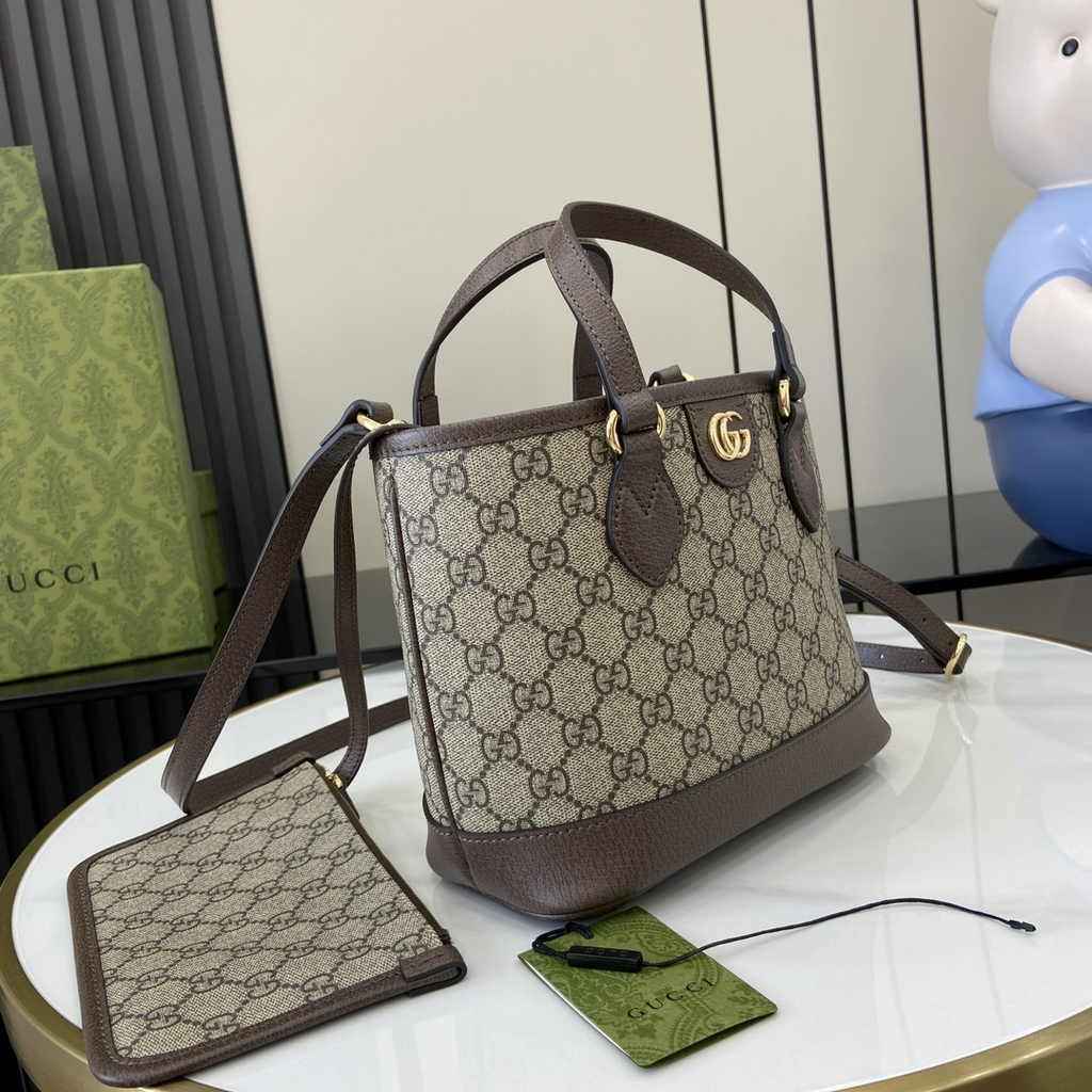 Gucci Ophidia mini tote bag 811716 in brown leather