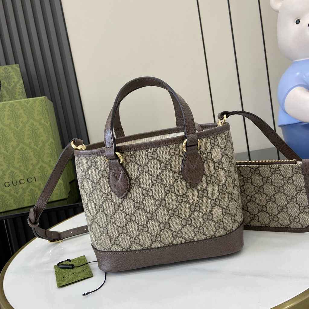 Gucci Ophidia mini tote bag 811716 in brown leather