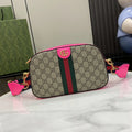 Gucci Ophidia small crossbody bag 752591 in pink leather