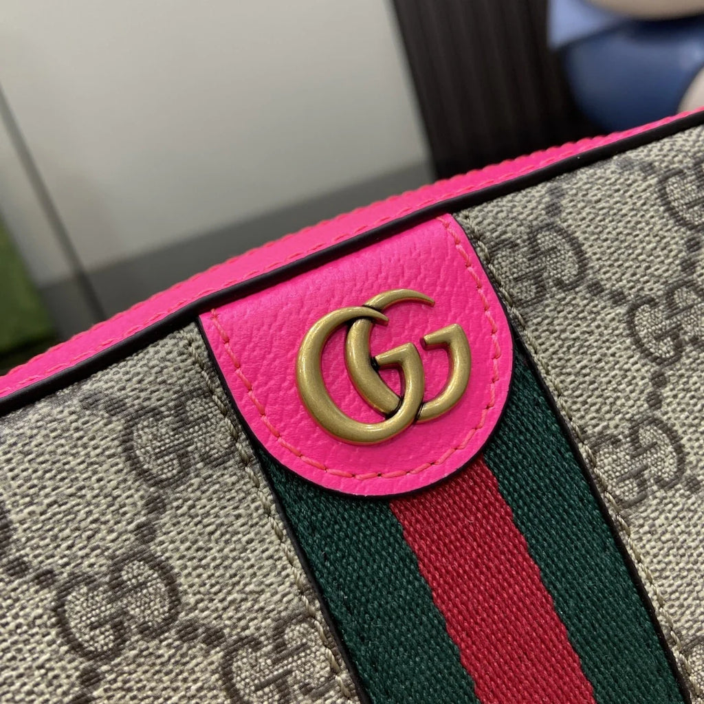 Gucci Ophidia small crossbody bag 752591 in pink leather