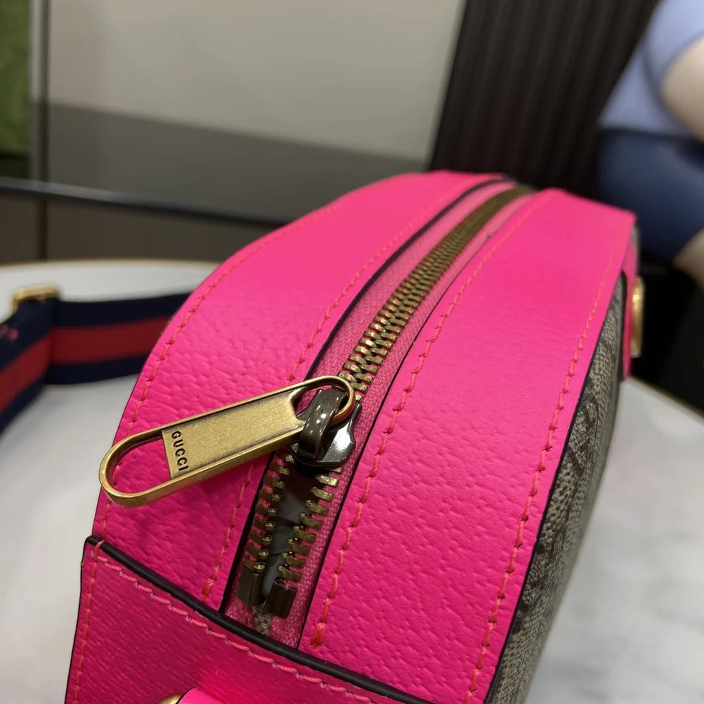 Gucci Ophidia small crossbody bag 752591 in pink leather