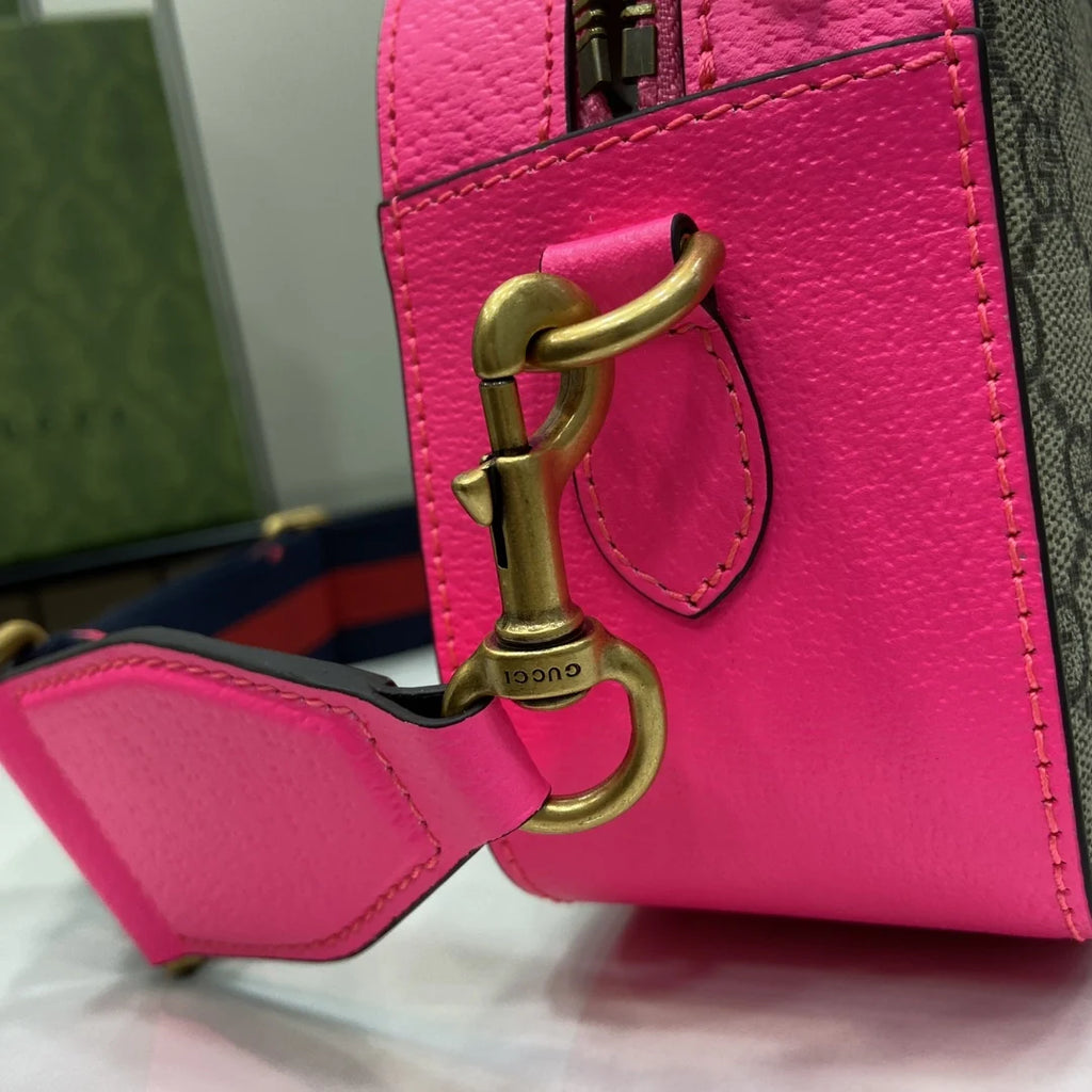 Gucci Ophidia small crossbody bag 752591 in pink leather