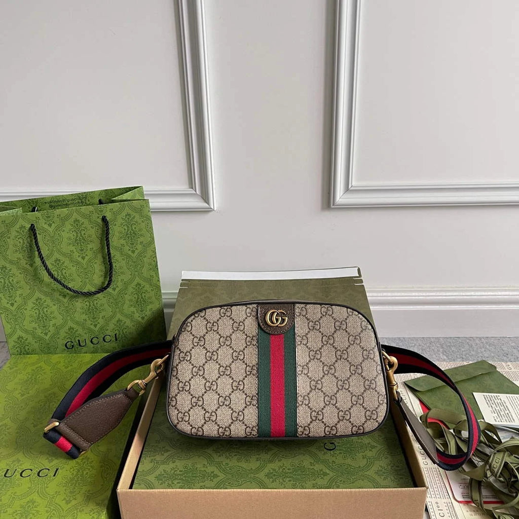 Gucci Ophidia small crossbody bag 752591 in brown leather