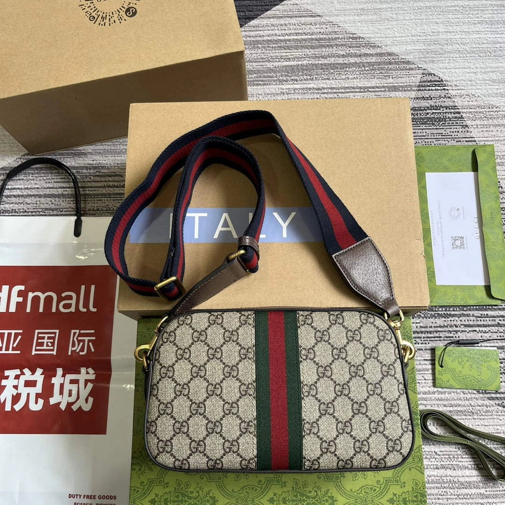 Gucci Ophidia small crossbody bag 752591 in brown leather