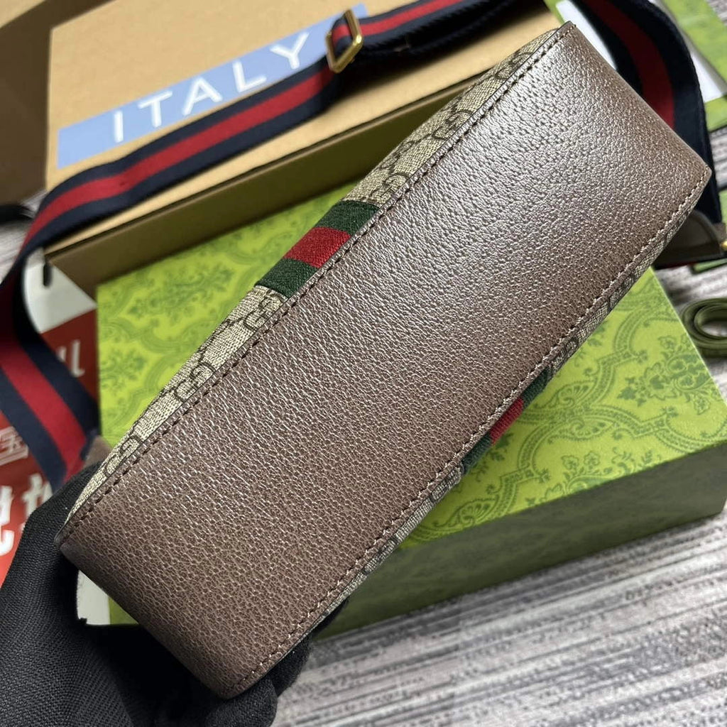 Gucci Ophidia small crossbody bag 752591 in brown leather
