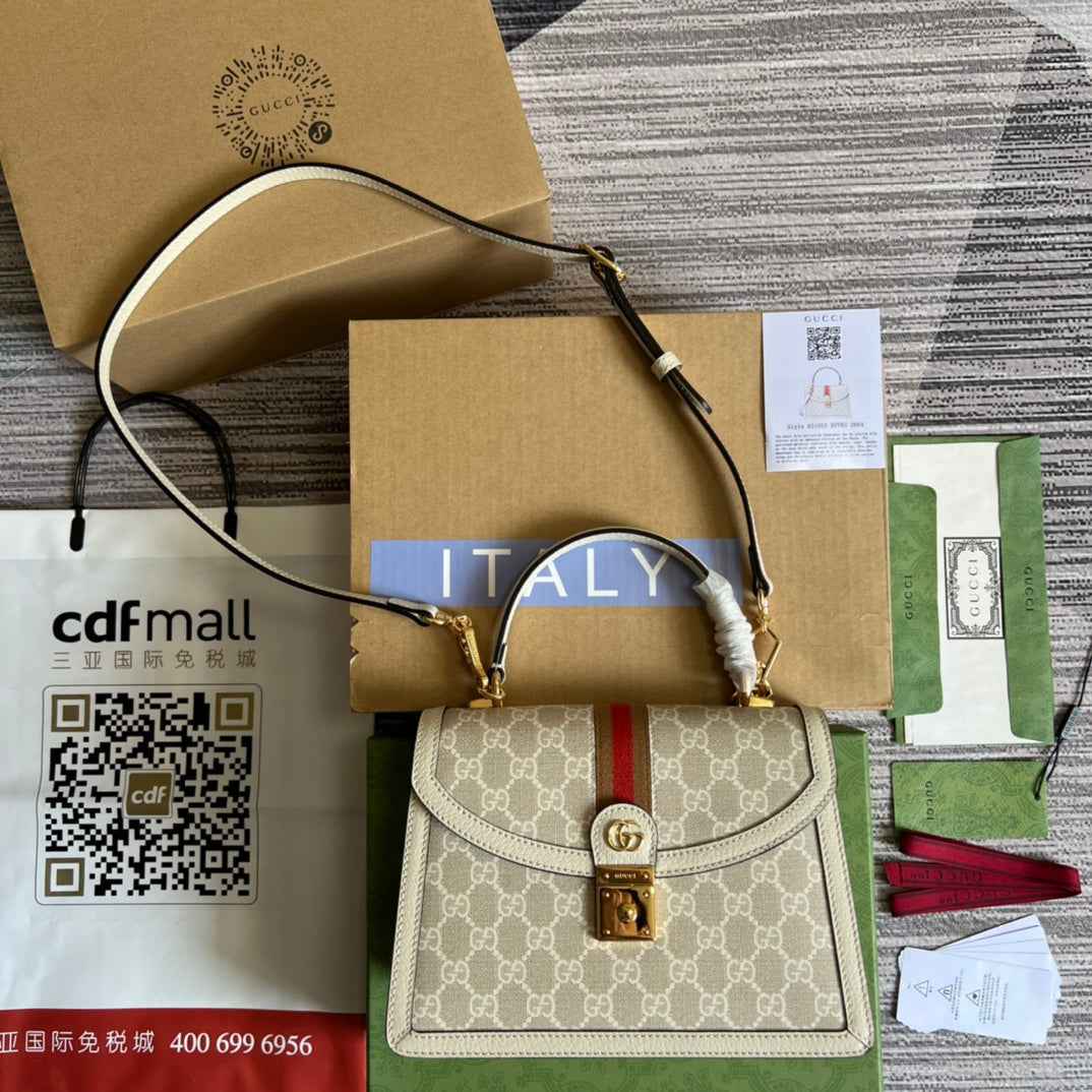Gucci Ophidia small GG top handle bag ‎‎‎‎651055 beige