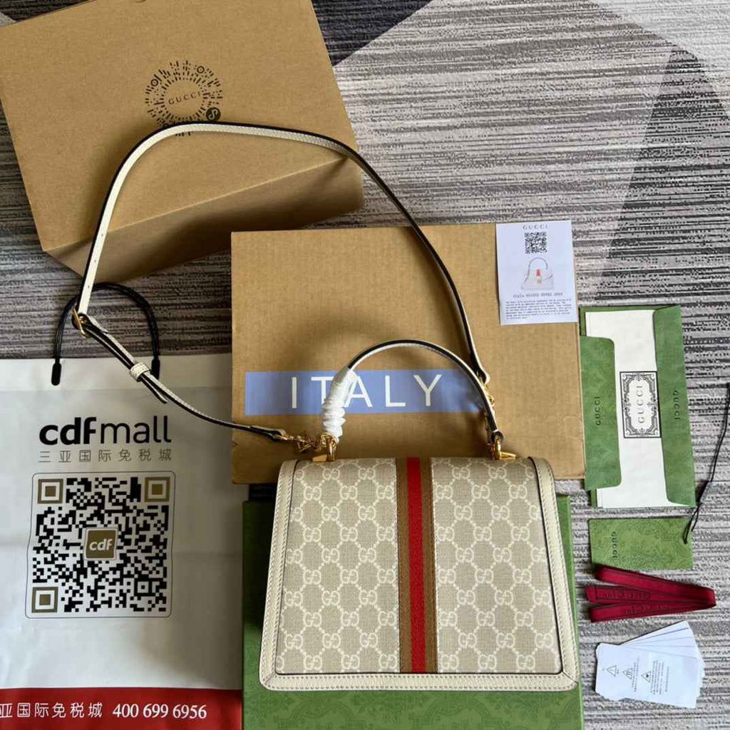 Gucci Ophidia small GG top handle bag ‎‎‎‎651055 beige
