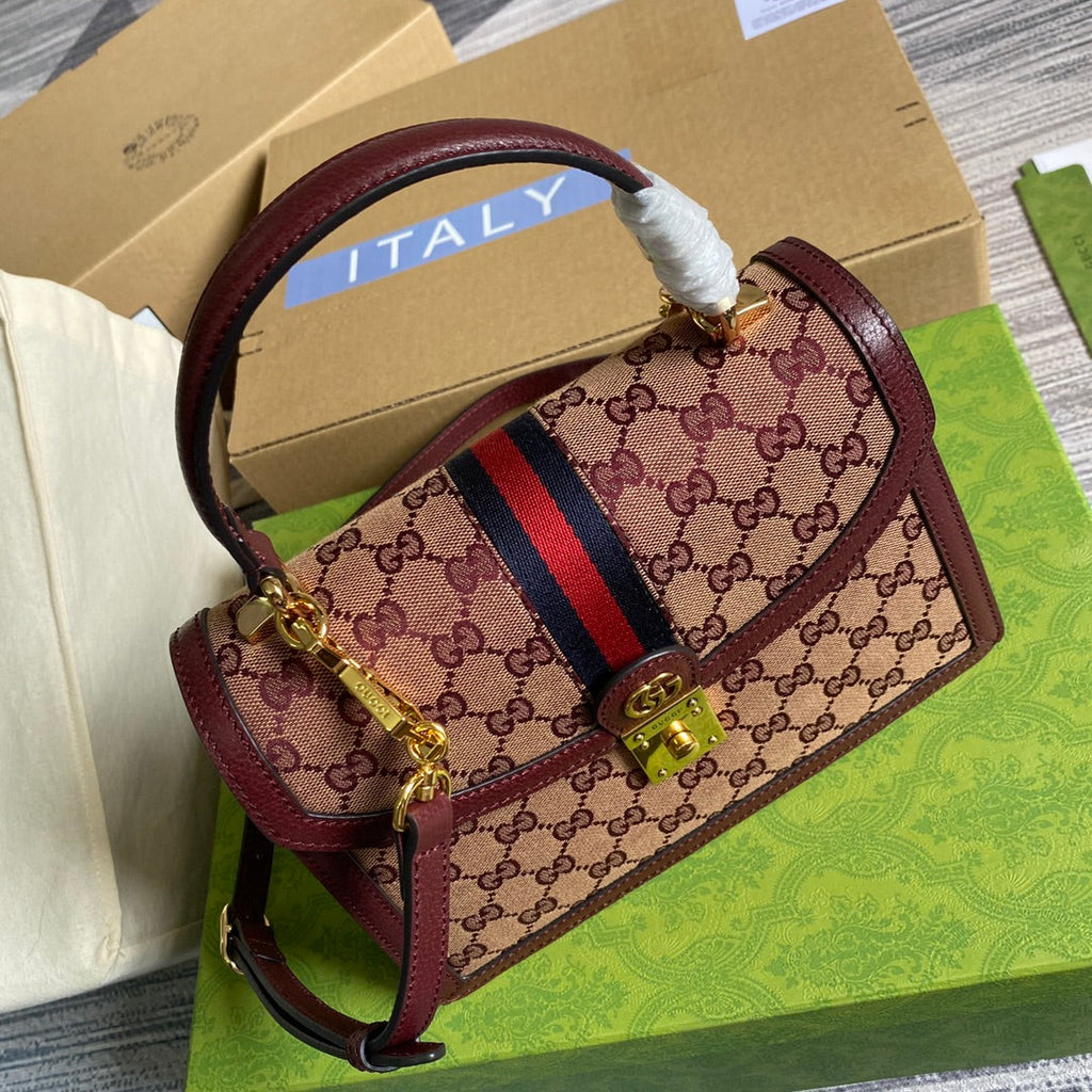 Gucci Ophidia small GG top handle bag ‎‎‎‎651055 Red