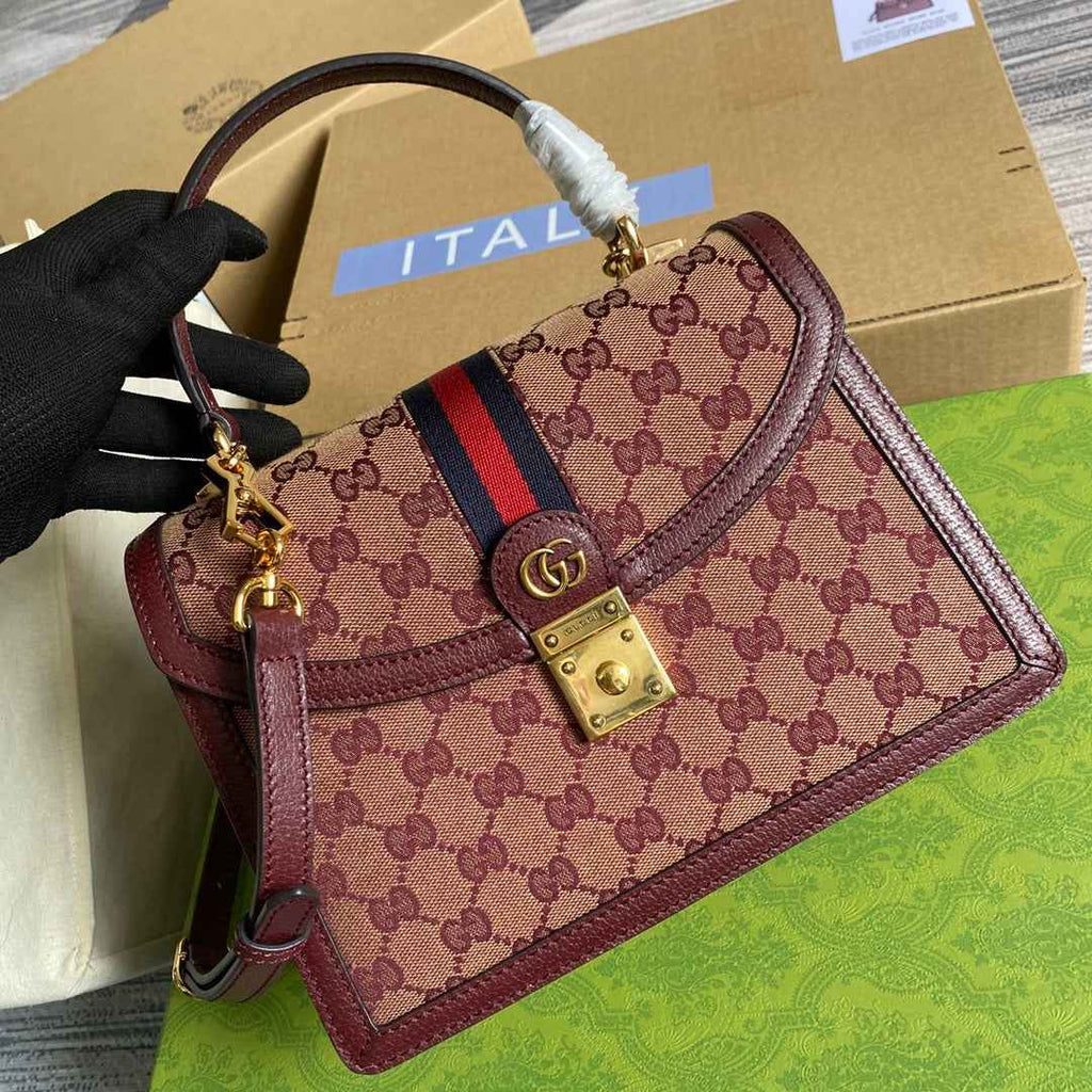 Gucci Ophidia small GG top handle bag ‎‎‎‎651055 Red