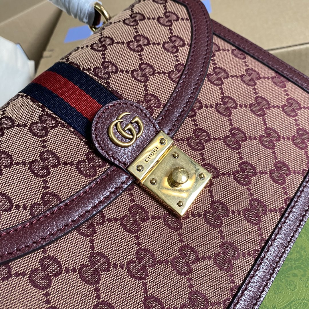 Gucci Ophidia small GG top handle bag ‎‎‎‎651055 Red