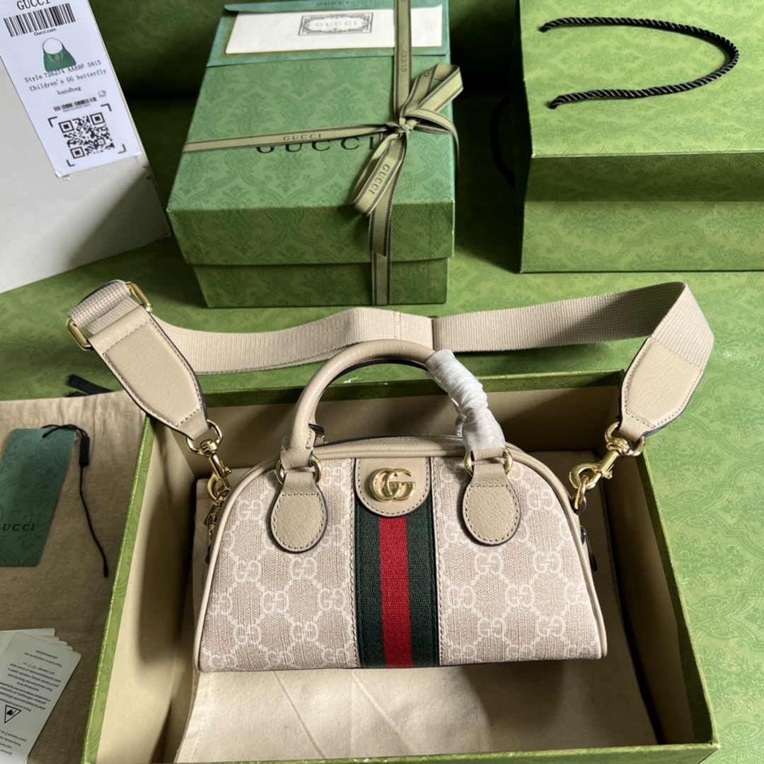 Gucci Ophidia Small GG top handle bag 724606 Beige leather