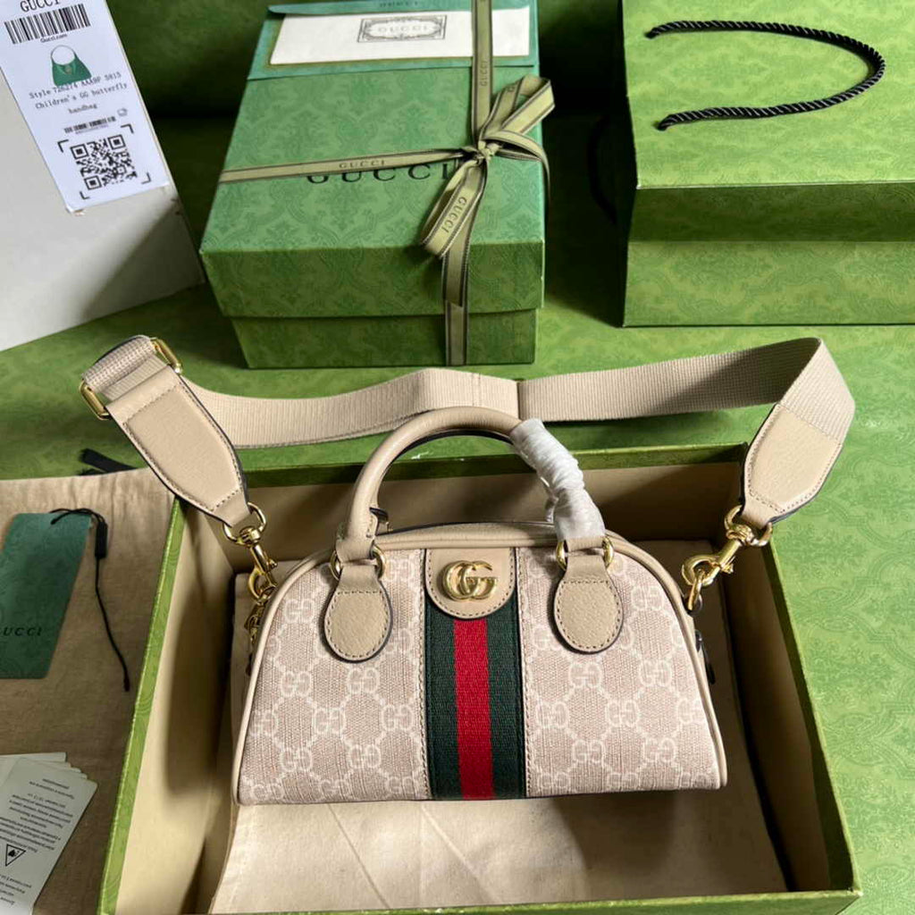 Gucci Ophidia Small GG top handle bag 724606 Beige leather