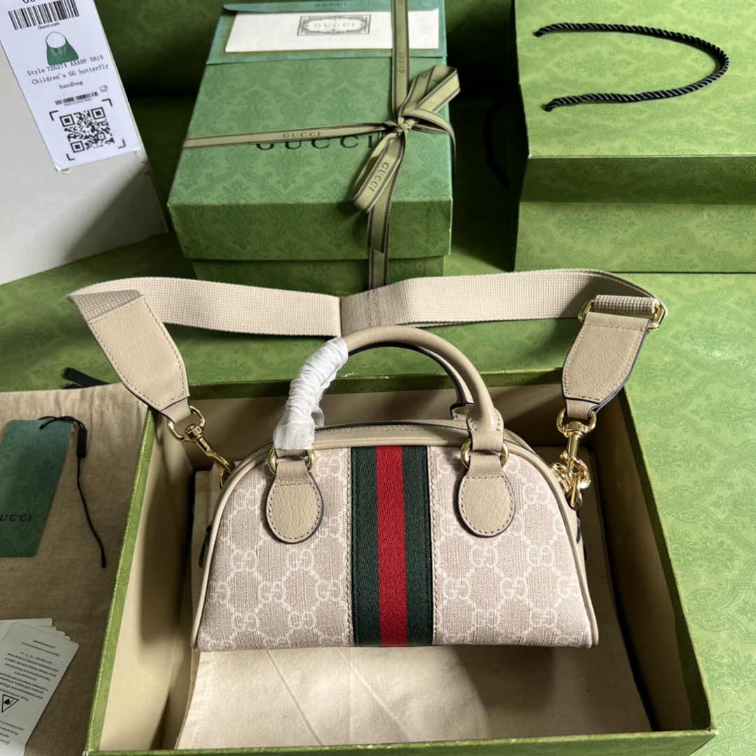 Gucci Ophidia Small GG top handle bag 724606 Beige leather