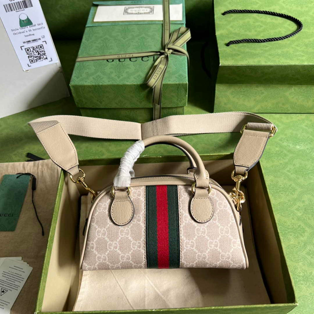 Gucci Ophidia Small GG top handle bag 724606 Beige leather