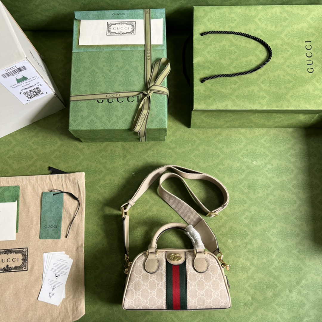 Gucci Ophidia Small GG top handle bag 724606 Beige leather