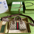 Gucci Ophidia Small GG top handle bag 724606 Brown leather
