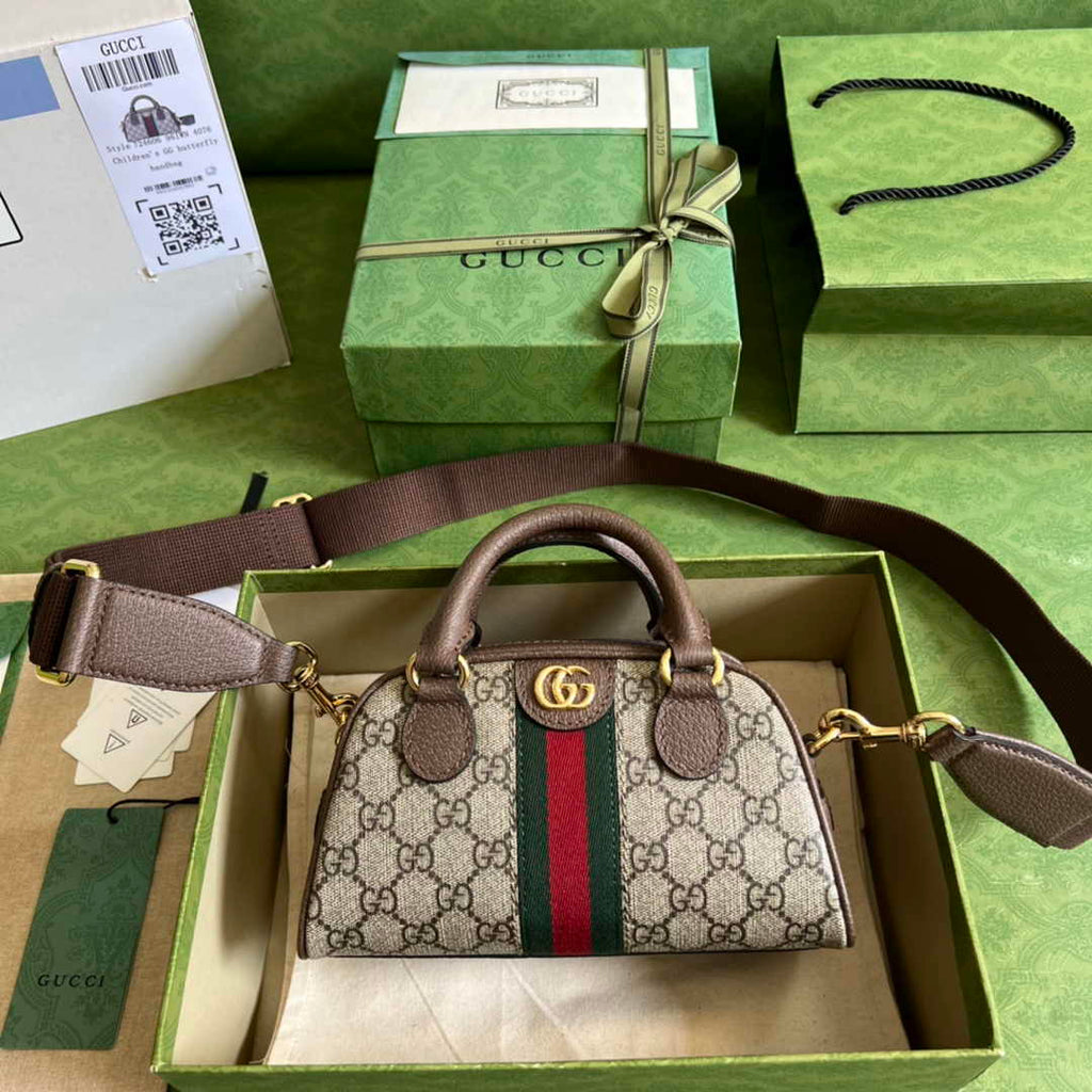 Gucci Ophidia Small GG top handle bag 724606 Brown leather