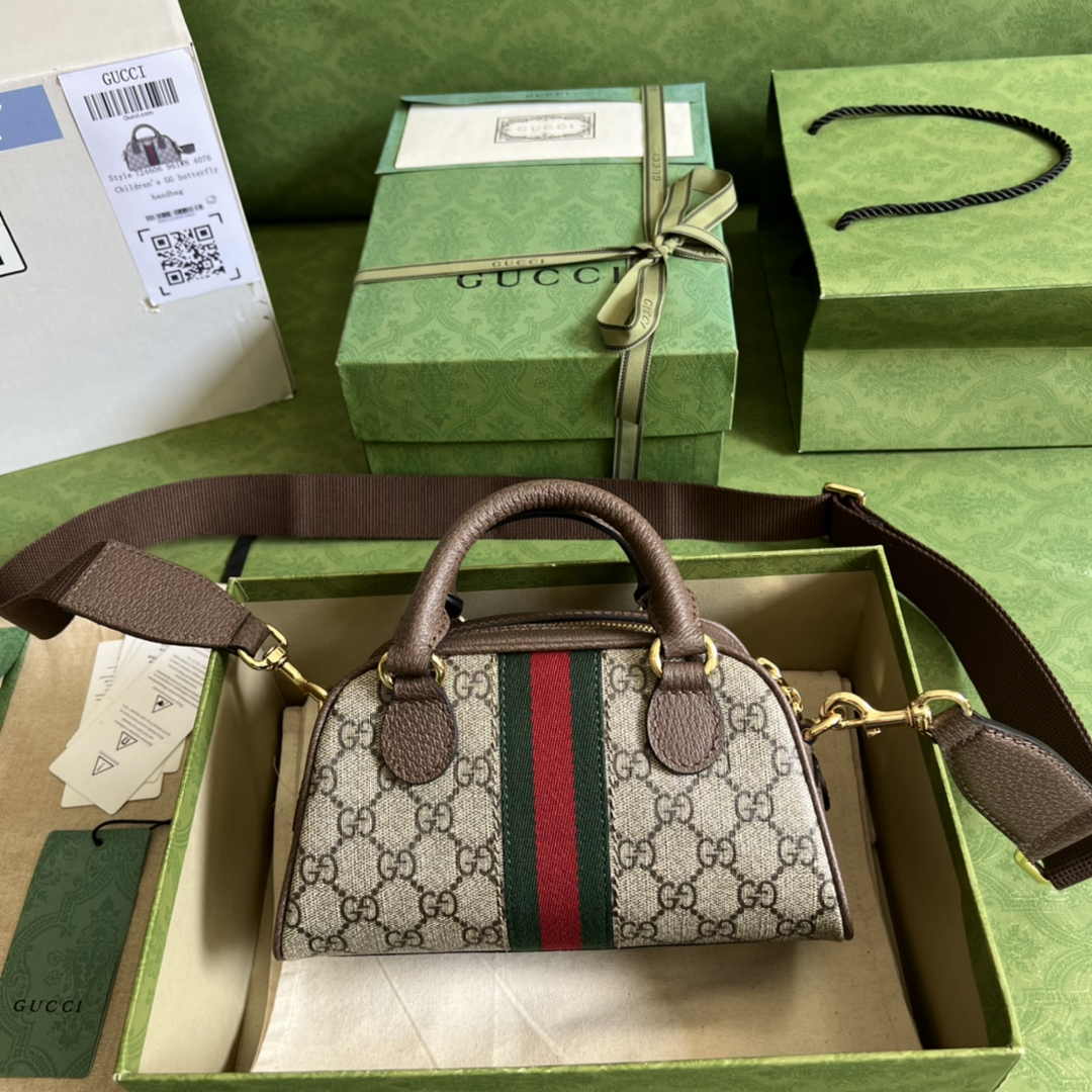 Gucci Ophidia Small GG top handle bag 724606 Brown leather