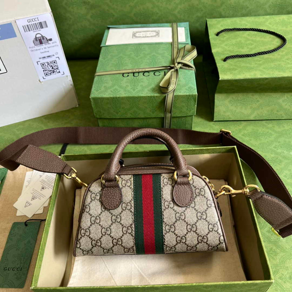 Gucci Ophidia Small GG top handle bag 724606 Brown leather