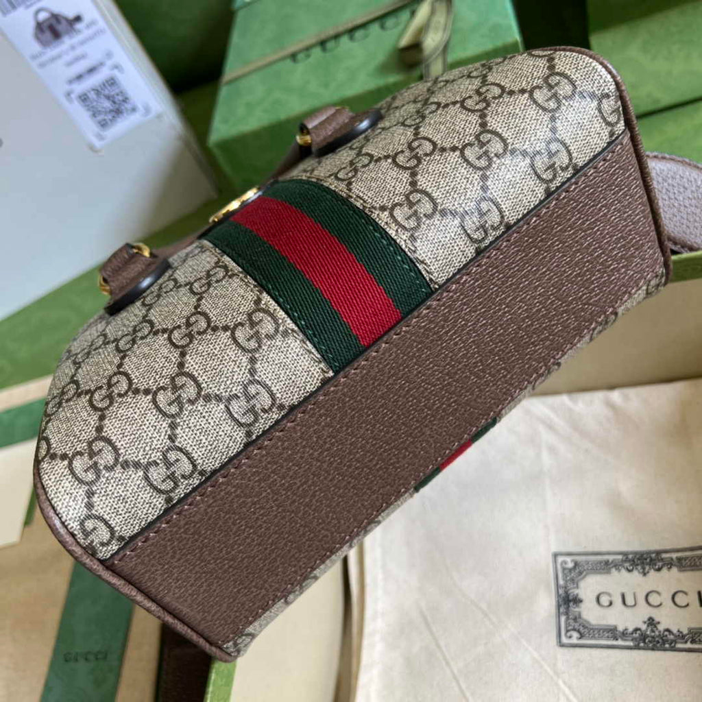 Gucci Ophidia Small GG top handle bag 724606 Brown leather