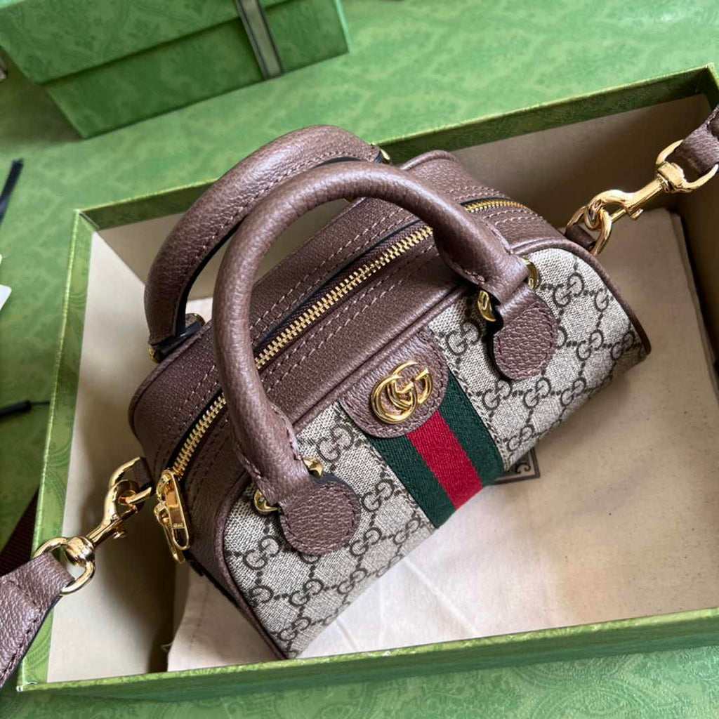 Gucci Ophidia Small GG top handle bag 724606 Brown leather