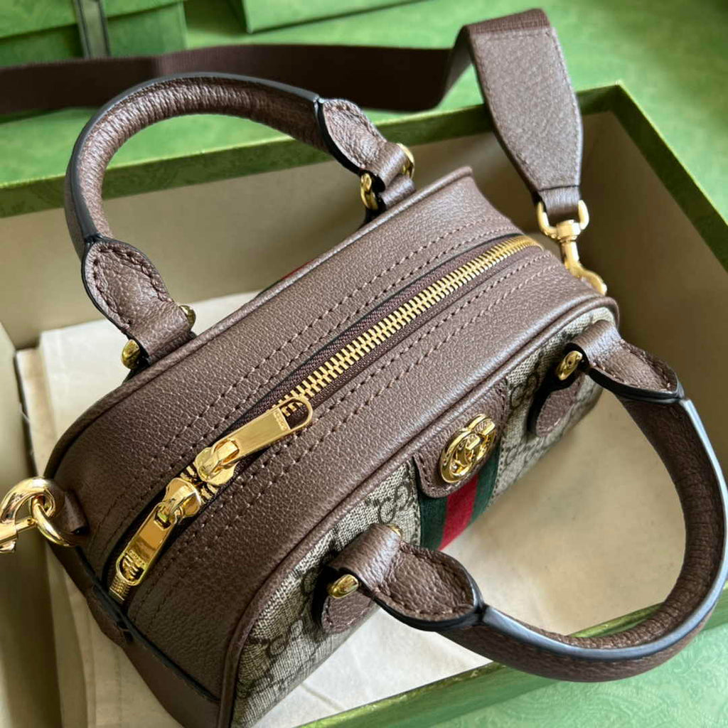 Gucci Ophidia Small GG top handle bag 724606 Brown leather