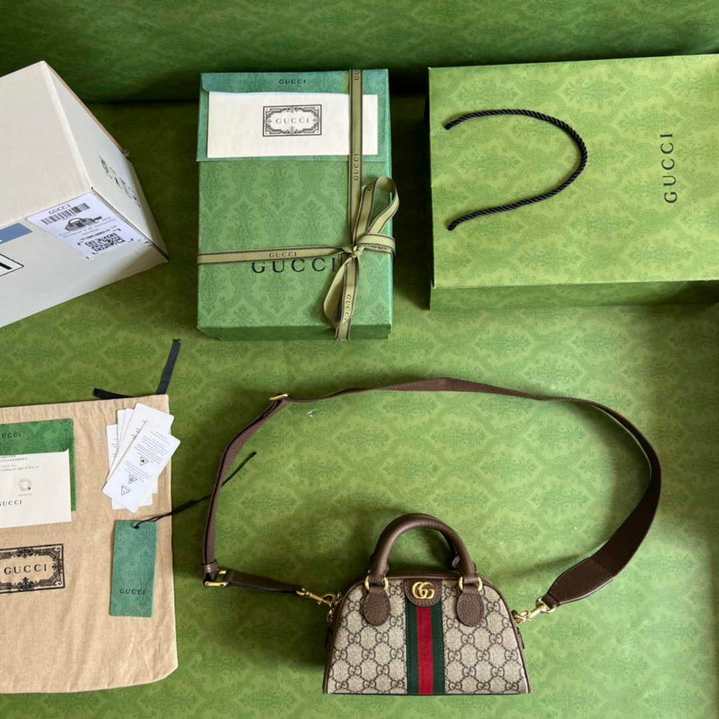 Gucci Ophidia Small GG top handle bag 724606 Brown leather
