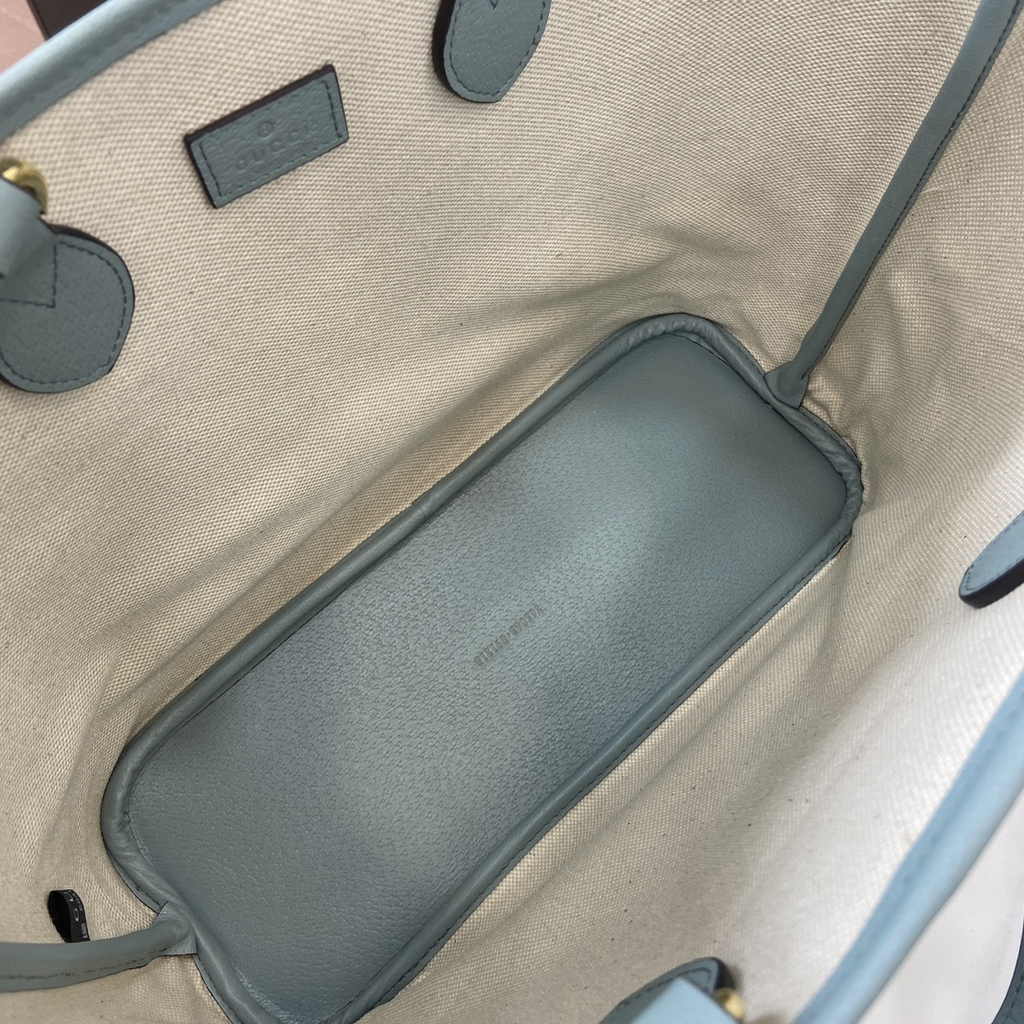 Gucci Ophidia small tote bag 765043 in dusty blue leather