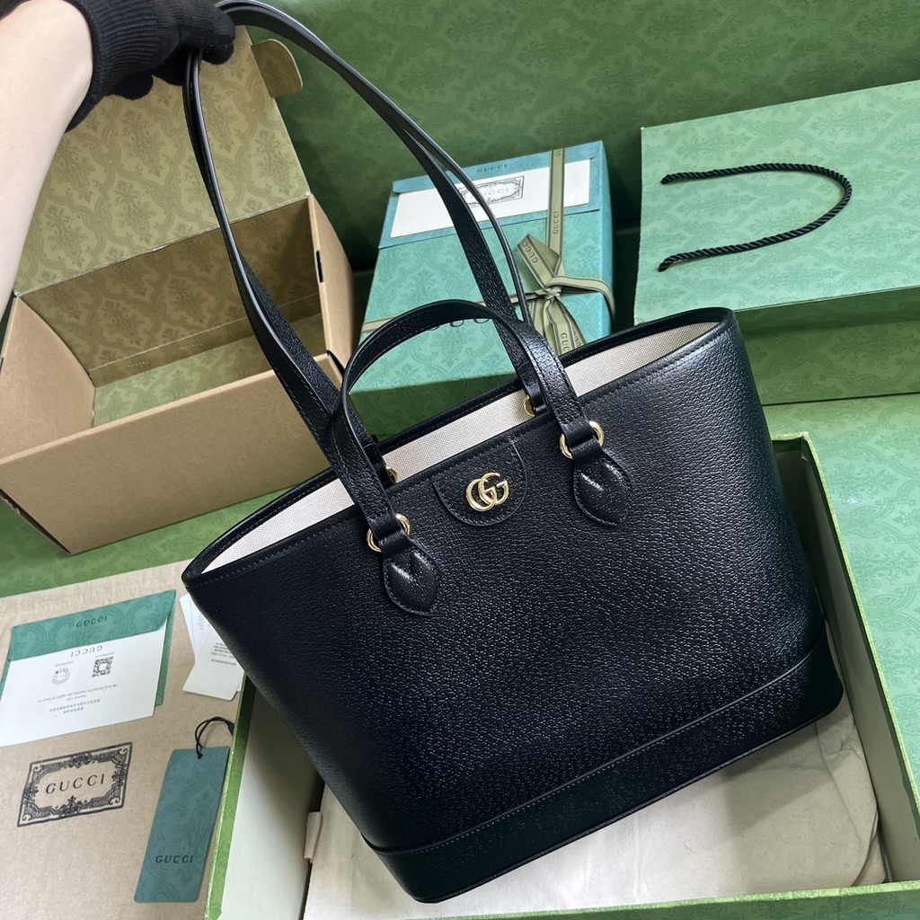 Gucci Ophidia small tote bag 765043 in black leather