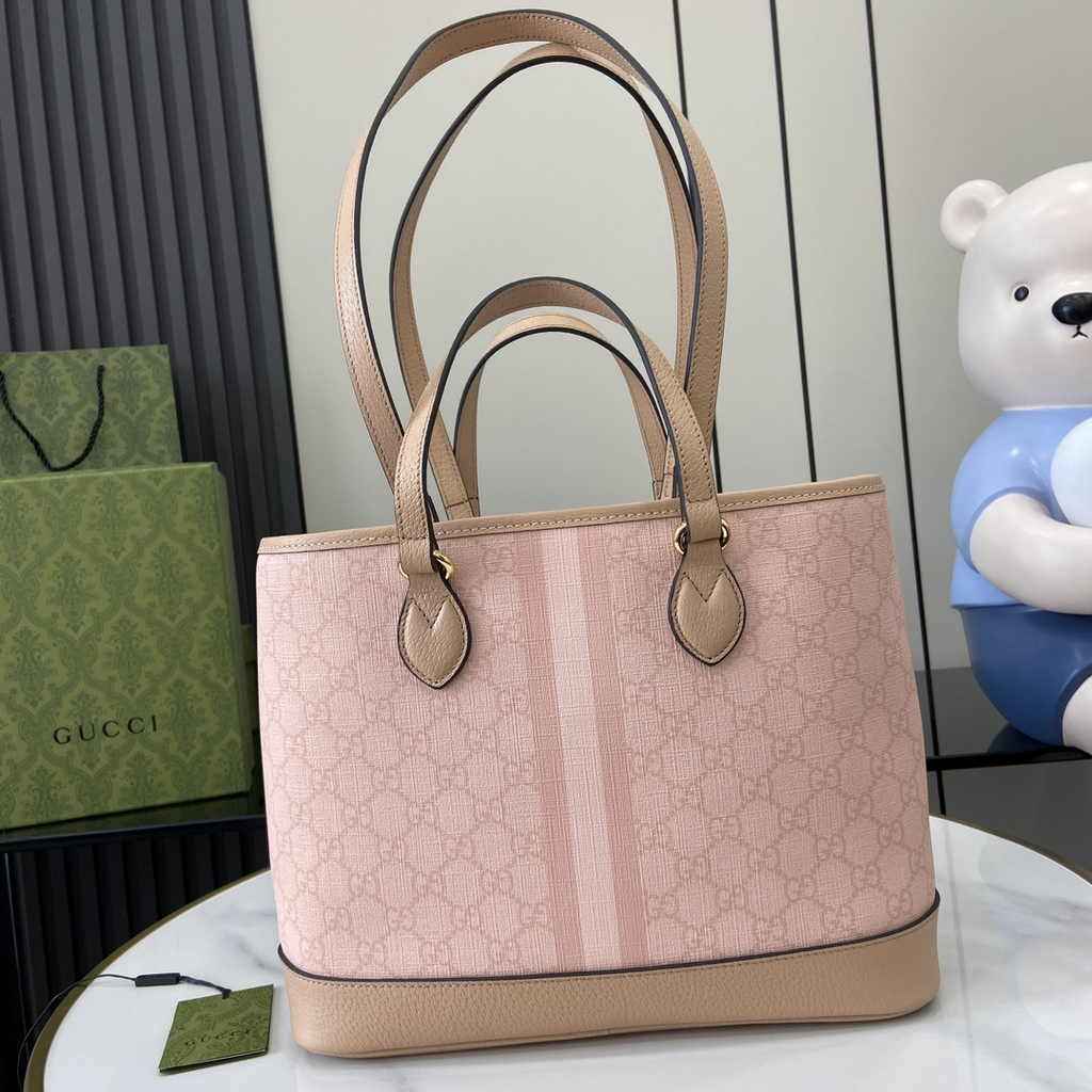 Gucci Ophidia small tote bag 765043 in pink leather